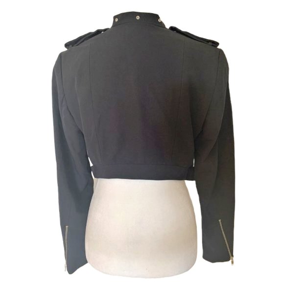 Dex Crop Biker Jacket Black Size S/P Moto Jacket - Picture 3 of 5